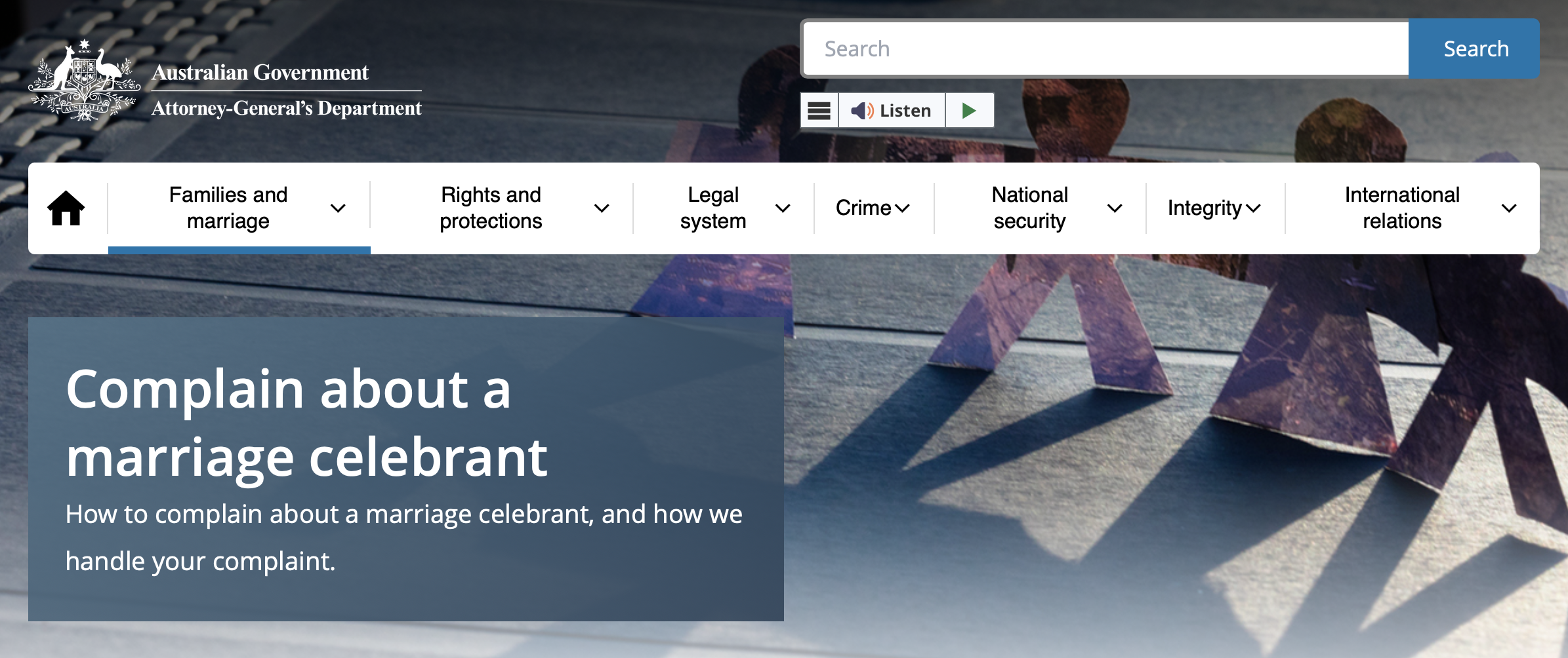 making a complaint about a marriage celebrant